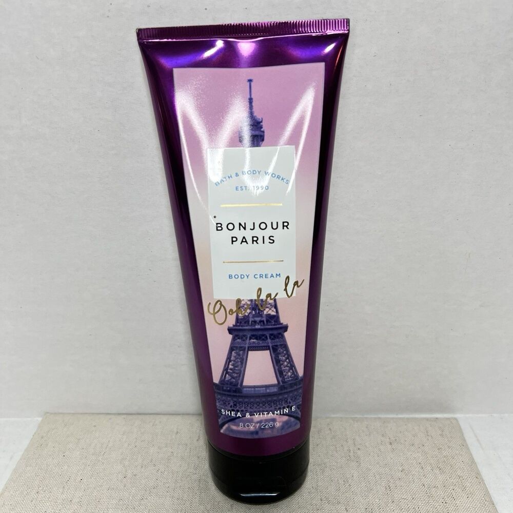 Bath and Body Works Bonjour Paris Body Cream 8 OZ - Scent Macarons At Paris Cafe